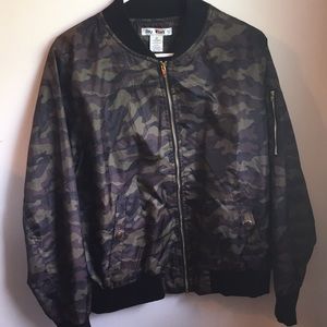 Camo print bomber jacket